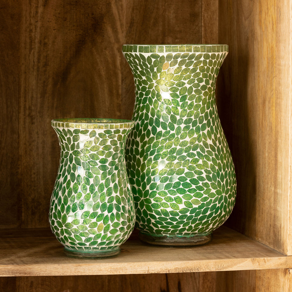 Jessa Glass Mosaic Vase - Bombay Mercantile