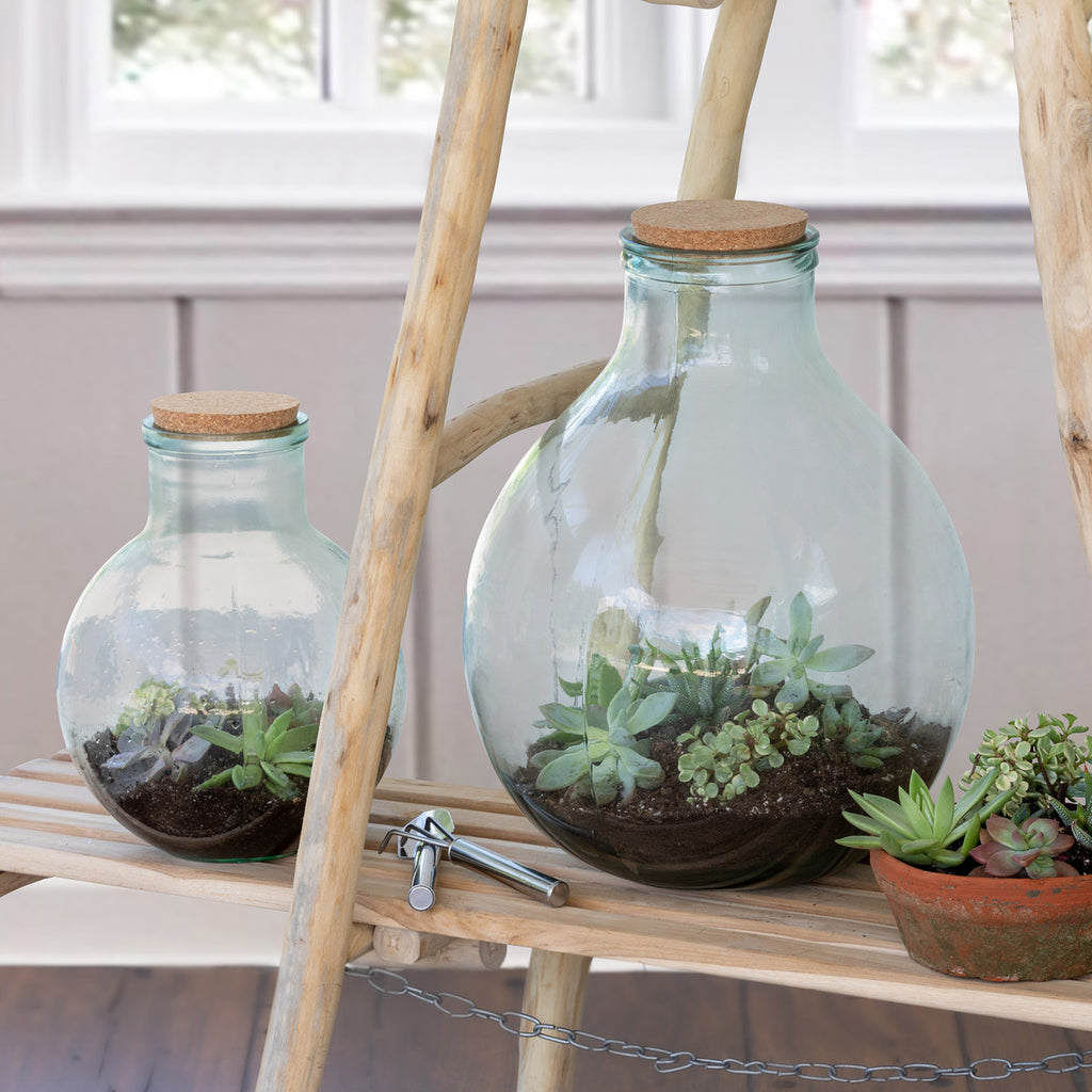 Glass Terrarium with Garden Tools - Bombay Mercantile