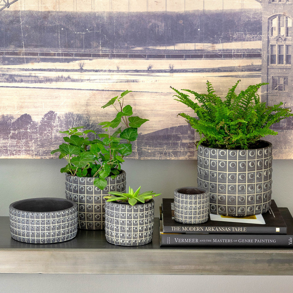 Large Rivet Pattern Pot - Bombay Mercantile