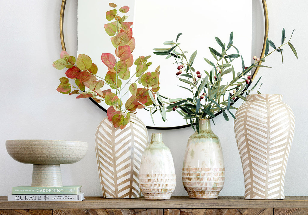 Fresno Ceramic Glazed Vase - Bombay Mercantile