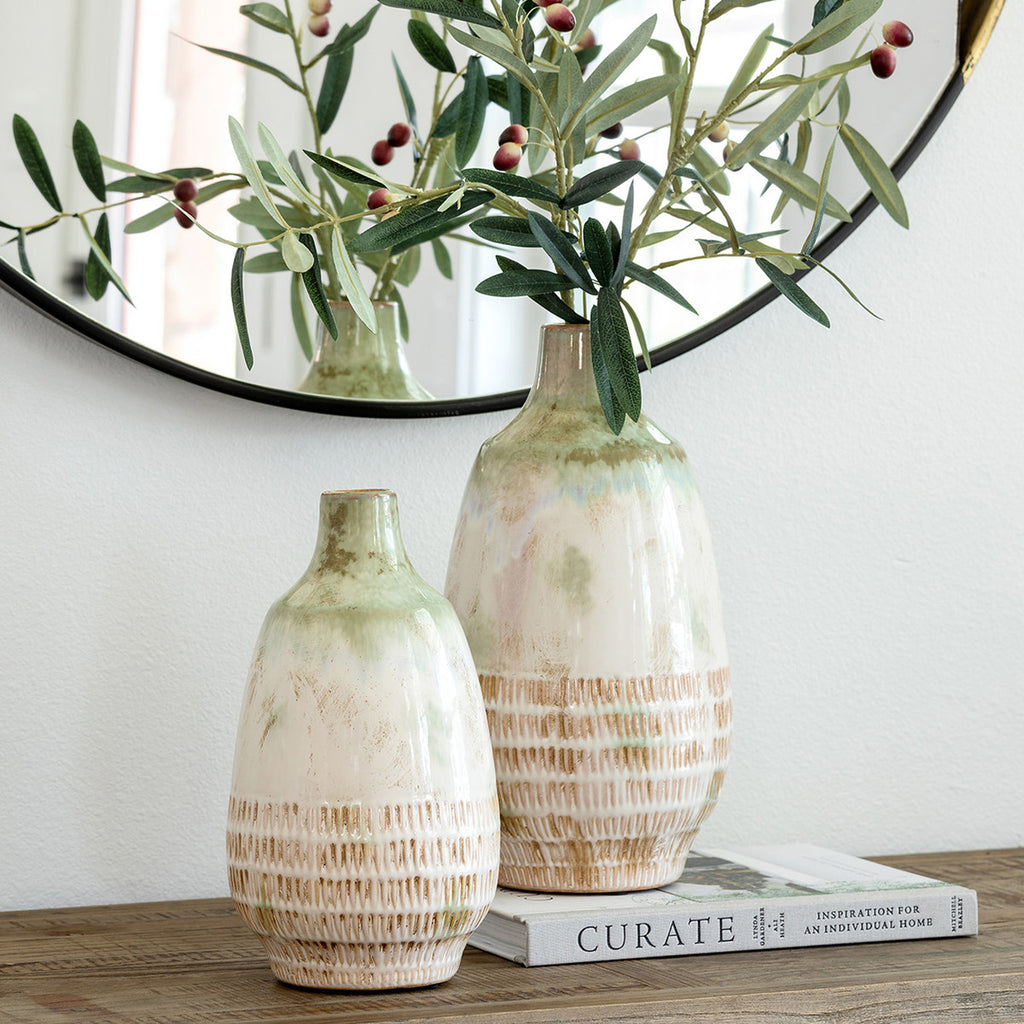 Fresno Ceramic Glazed Vase - Bombay Mercantile