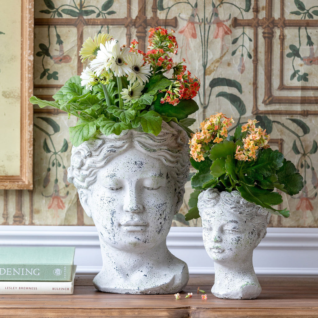 Concrete Bust Planter - Bombay Mercantile