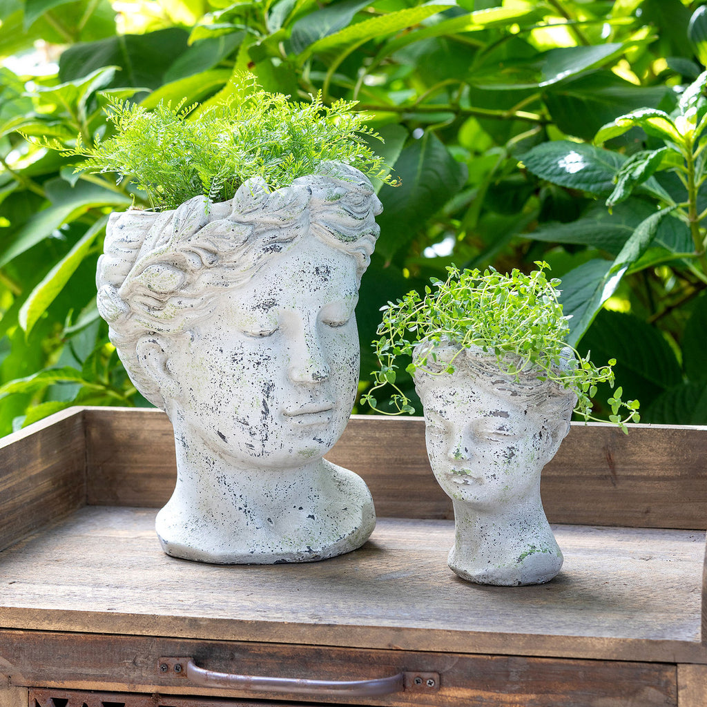 Concrete Bust Planter - Bombay Mercantile