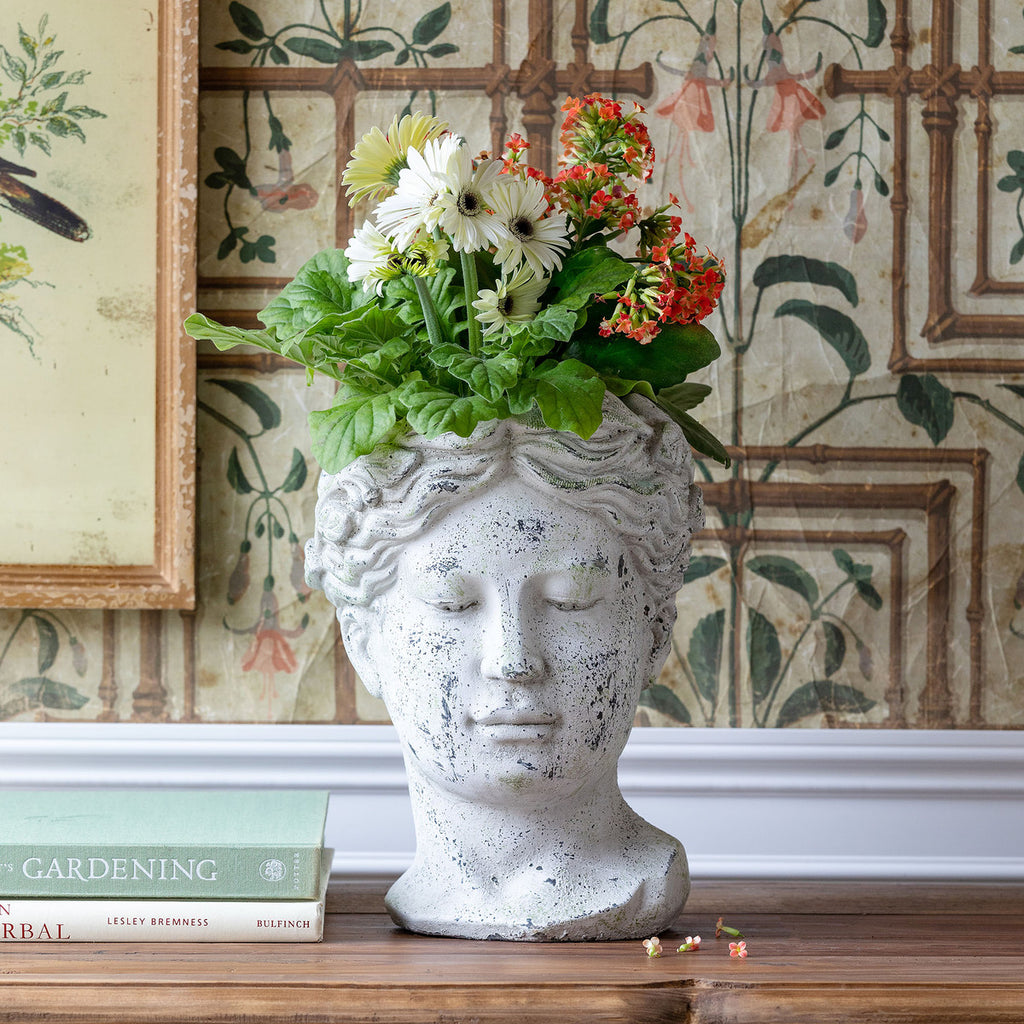 Concrete Bust Planter - Bombay Mercantile