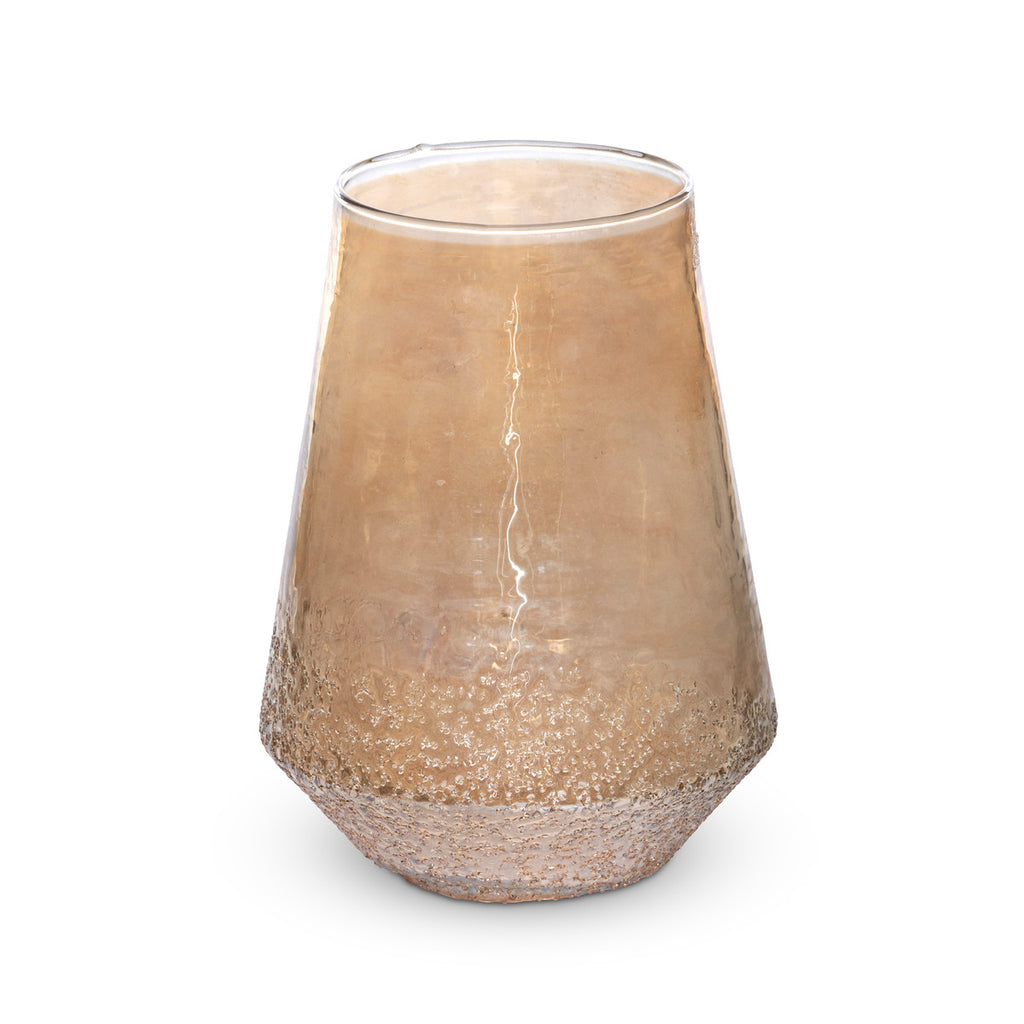 Large Amber Teardrop Vase - Bombay Mercantile