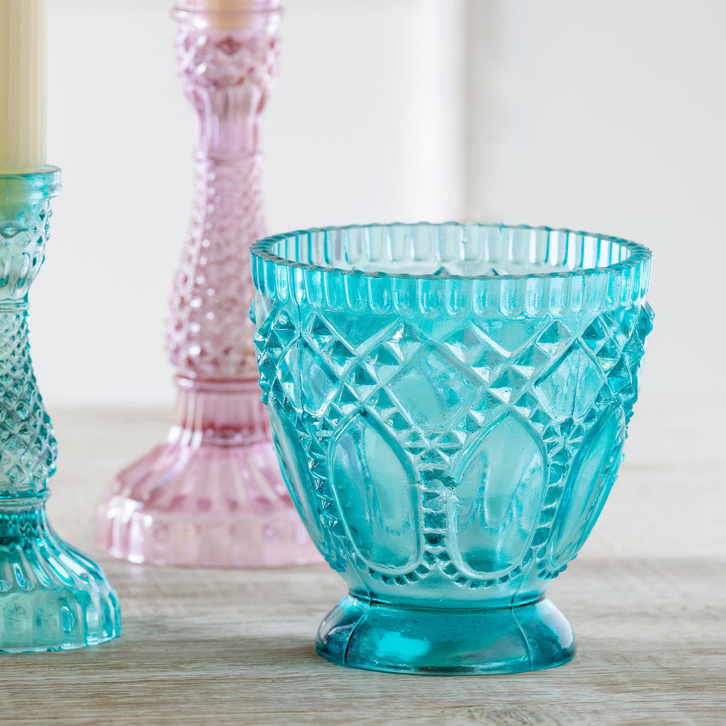 Zoe Glass Footed Vase - Bombay Mercantile