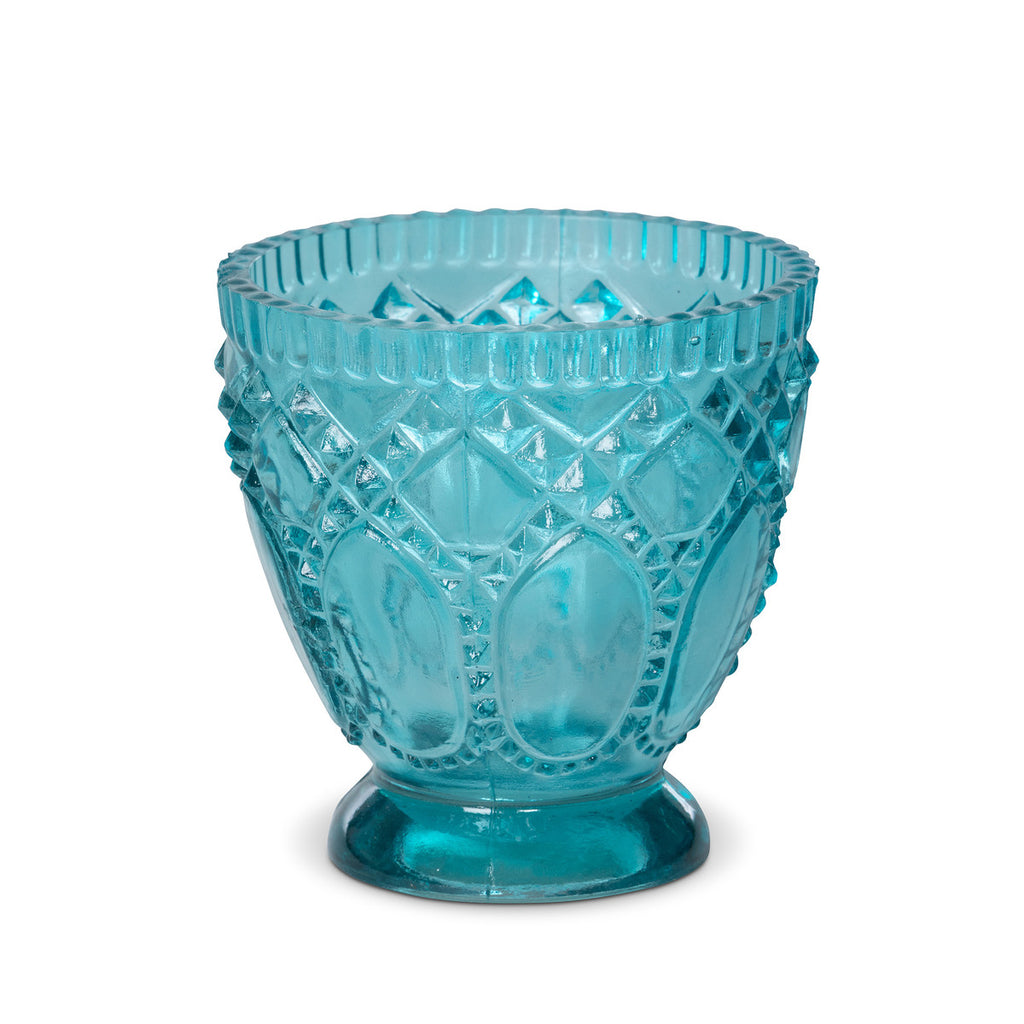 Zoe Glass Footed Vase - Bombay Mercantile