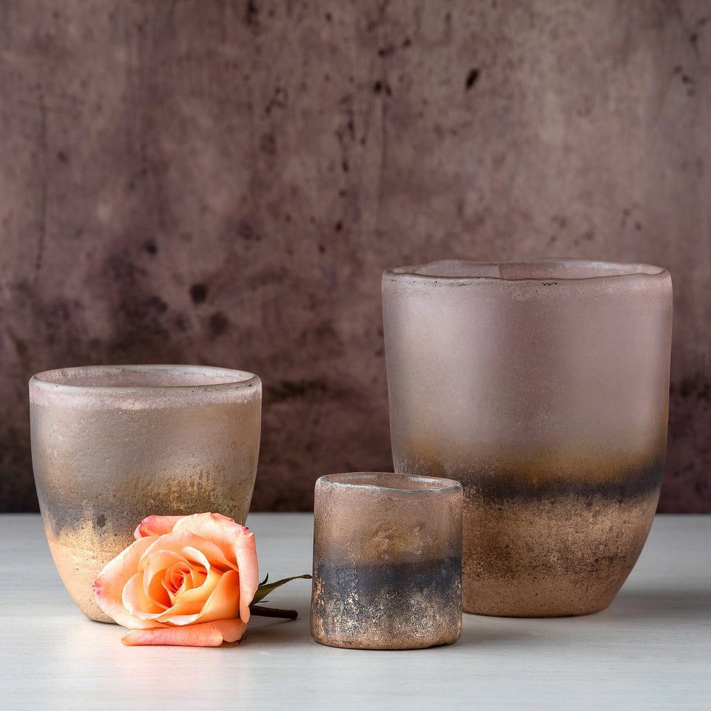 Bronze Luster Crackle Glass Vase - Bombay Mercantile
