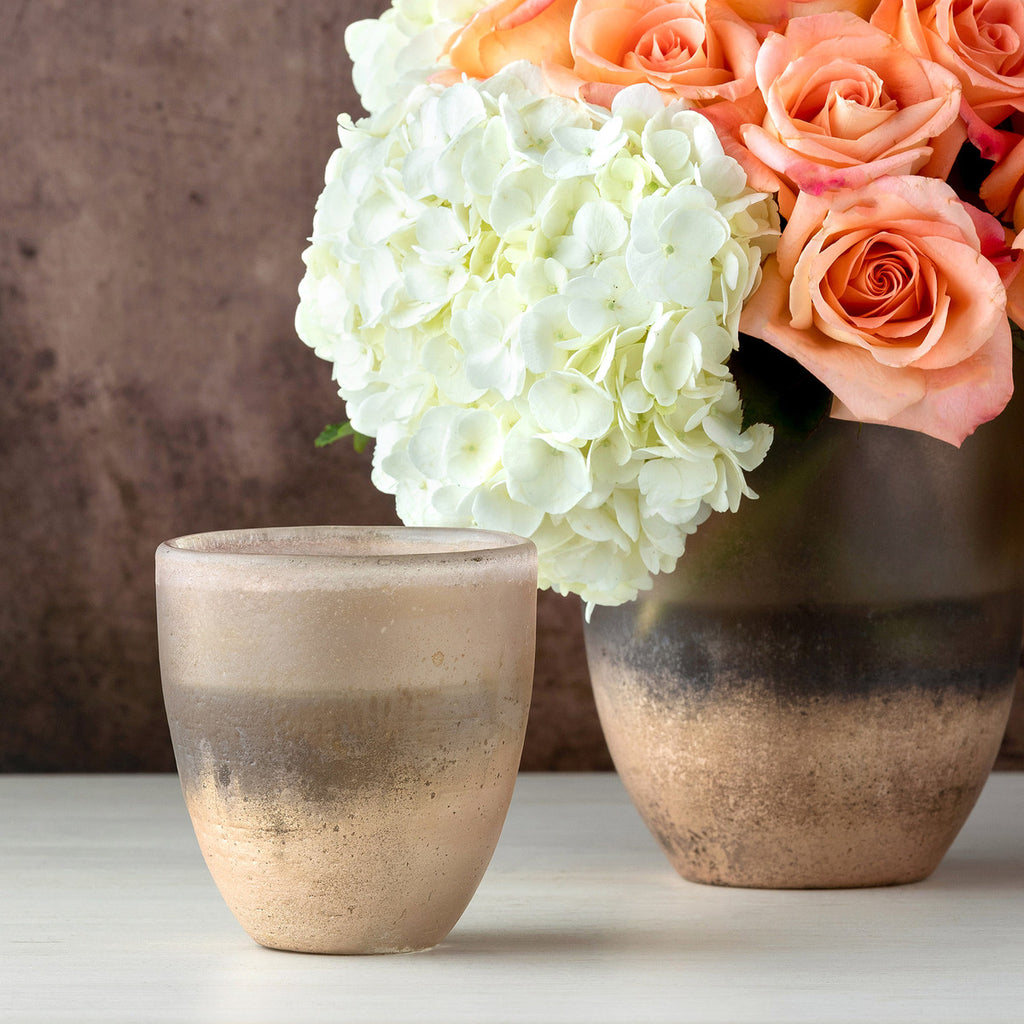 Bronze Luster Crackle Glass Vase - Bombay Mercantile