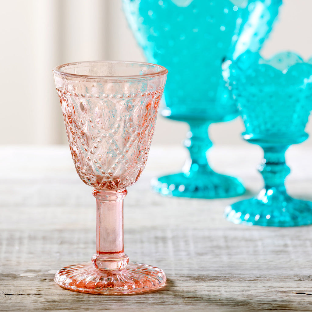 Pink Glass Goblet - Bombay Mercantile