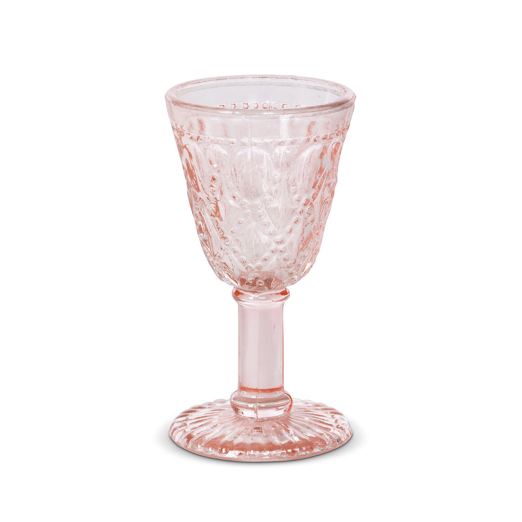 Pink Glass Goblet - Bombay Mercantile