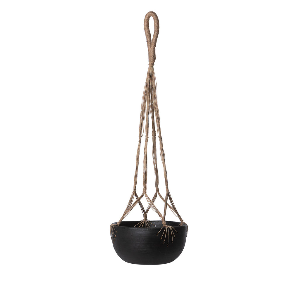 Terra Cotta Woven Hanging Bowl - Bombay Mercantile