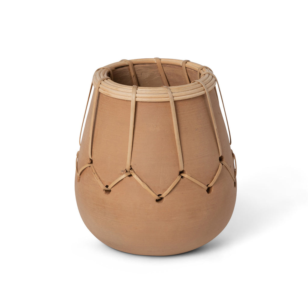 Terra Cotta Woven Vase - Bombay Mercantile