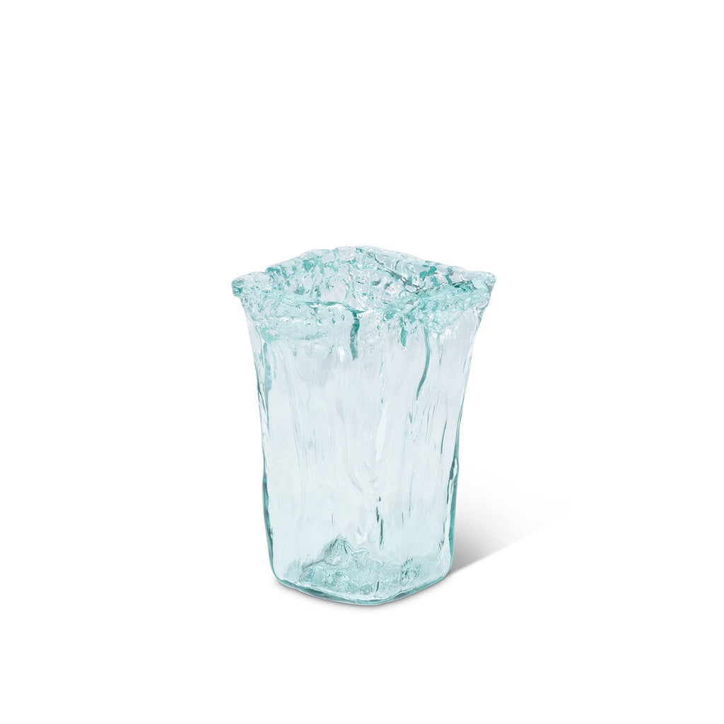 Oceana Organic Glass Square Vase - Bombay Mercantile