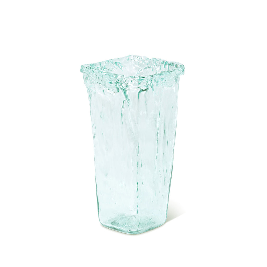 Oceana Organic Glass Square Vase - Bombay Mercantile