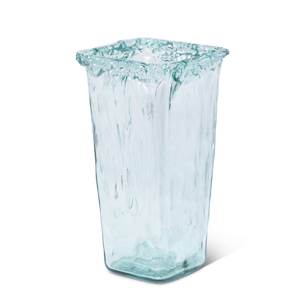 Oceana Organic Glass Square Vase - Bombay Mercantile