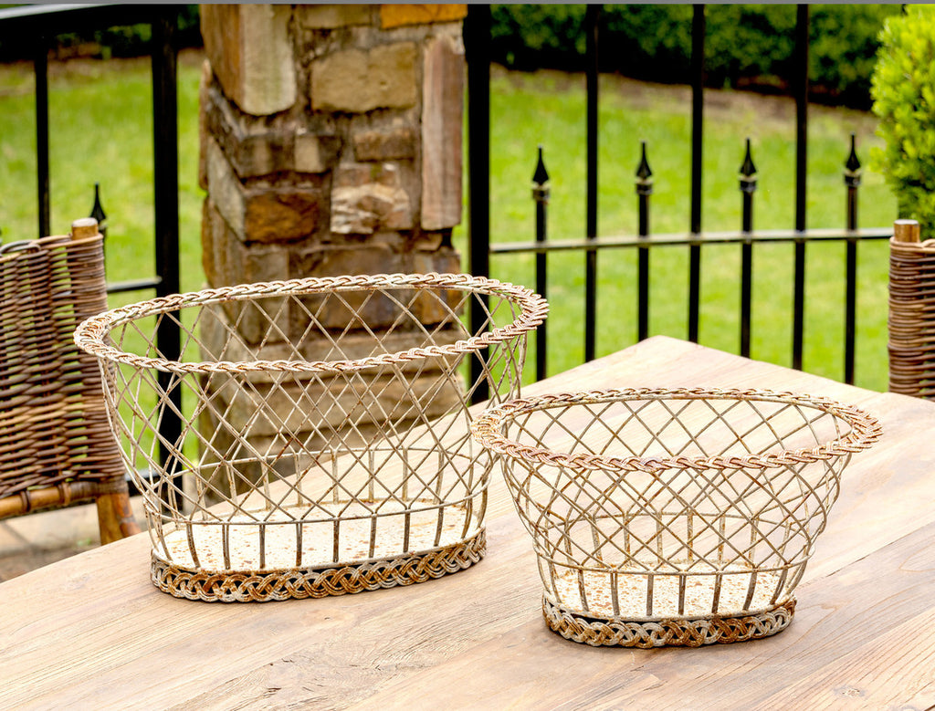 Braided Wire European Baskets, Set of 2 - Bombay Mercantile