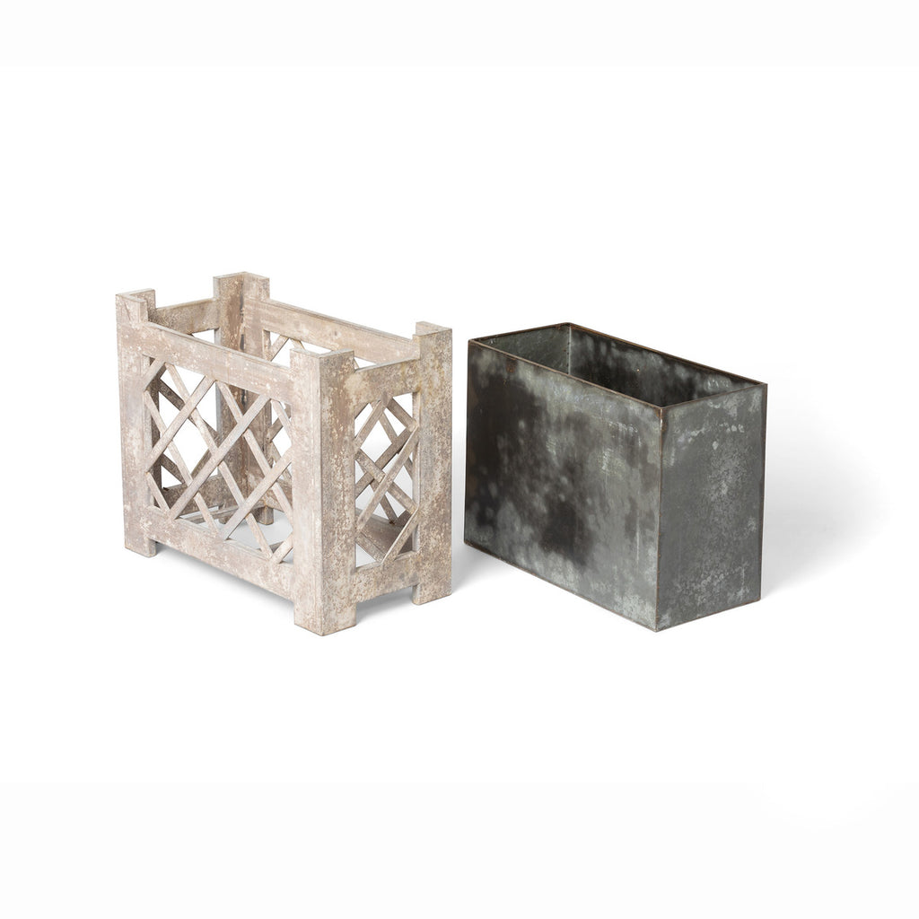 Lattice Iron Garden Planter - Bombay Mercantile