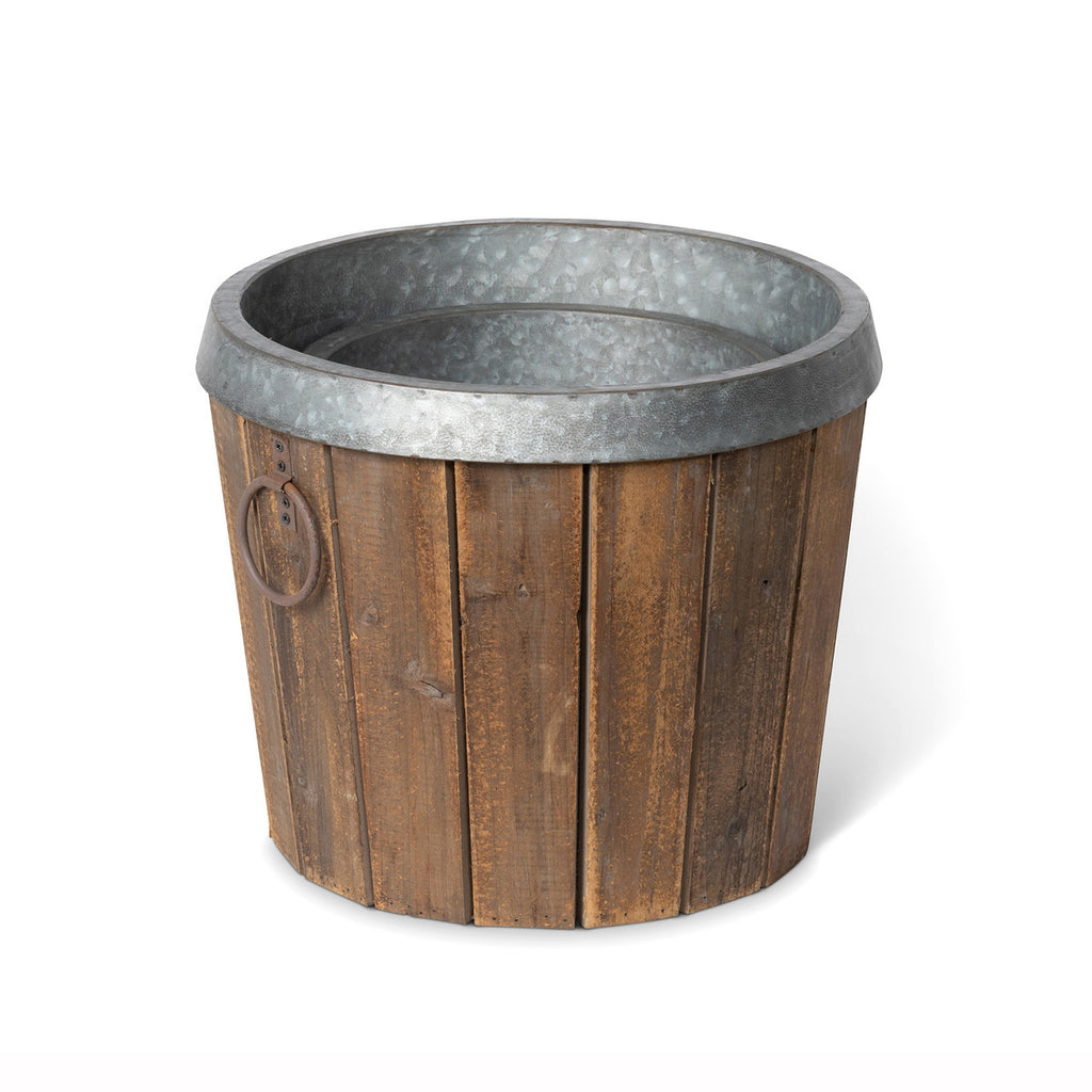 Galvanized Lined Wooden Planters - Bombay Mercantile