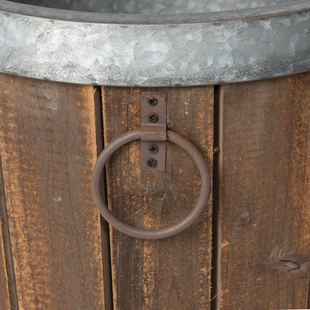 Galvanized Lined Wooden Planters - Bombay Mercantile