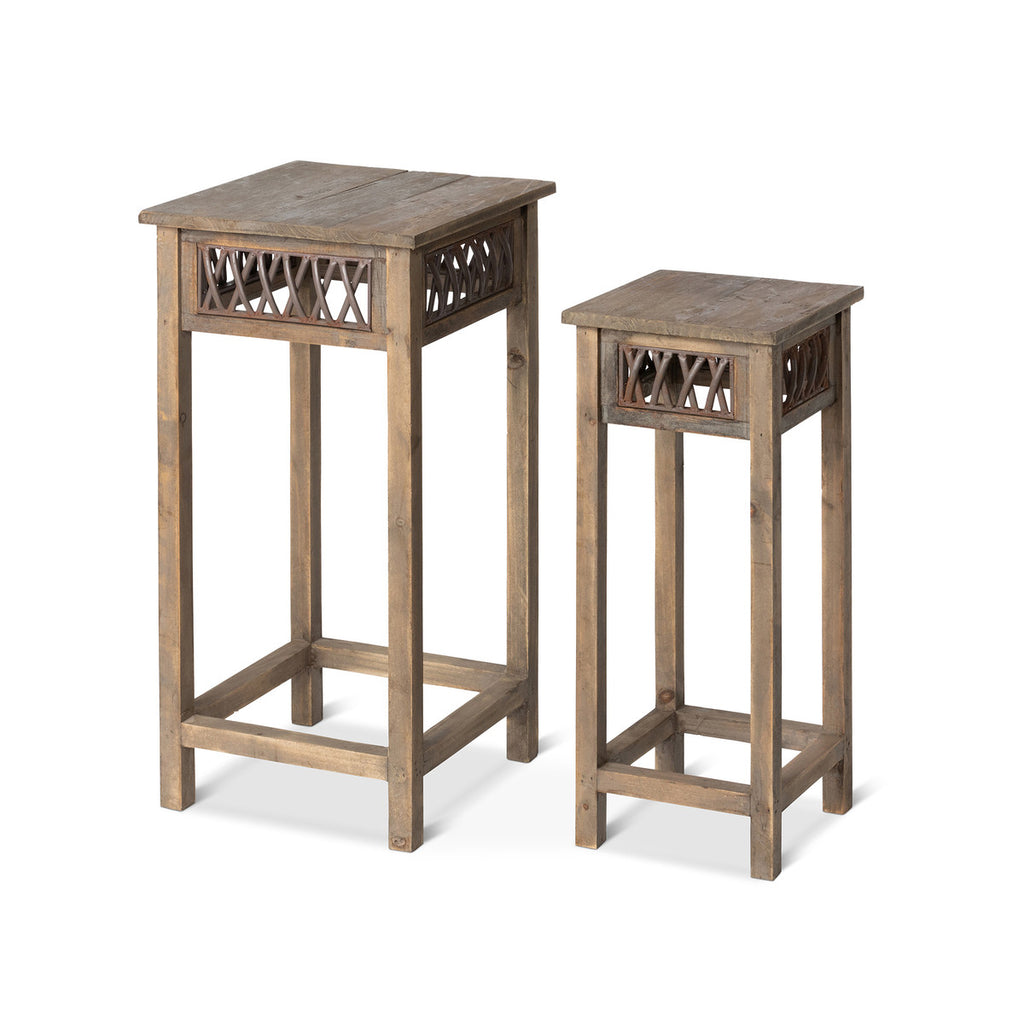 Iron Lattice Garden Pedestal - Bombay Mercantile