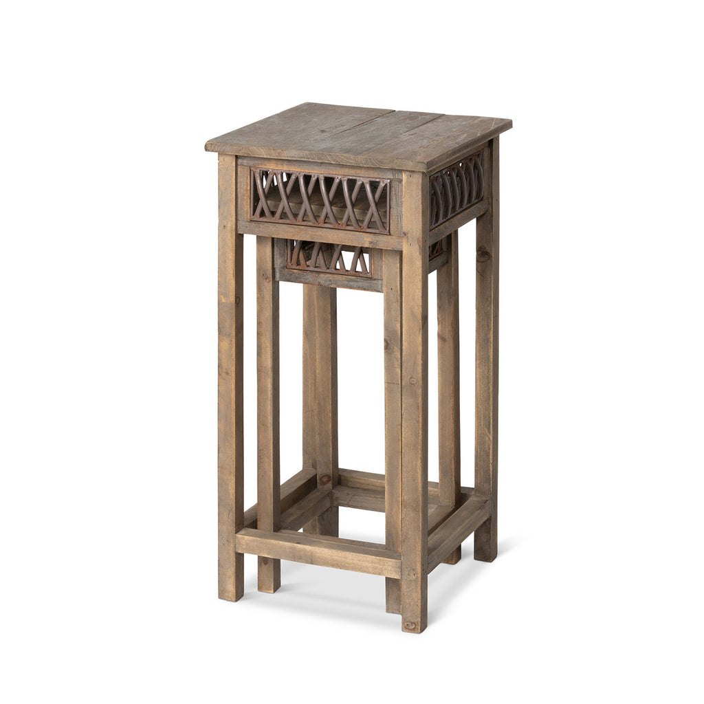 Iron Lattice Garden Pedestal - Bombay Mercantile