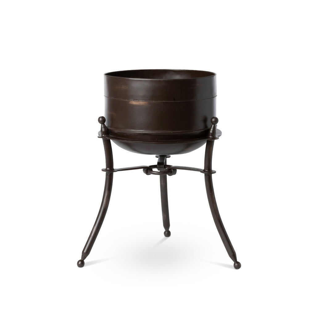 Portal Metal Stand and Pot, Short - Bombay Mercantile