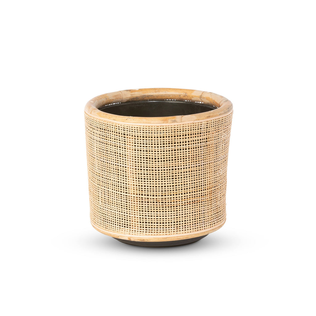 Woven Rattan Plant Basket, 12" - Bombay Mercantile