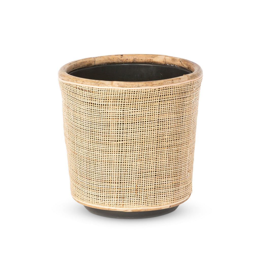 Woven Rattan Plant Basket, 14" - Bombay Mercantile