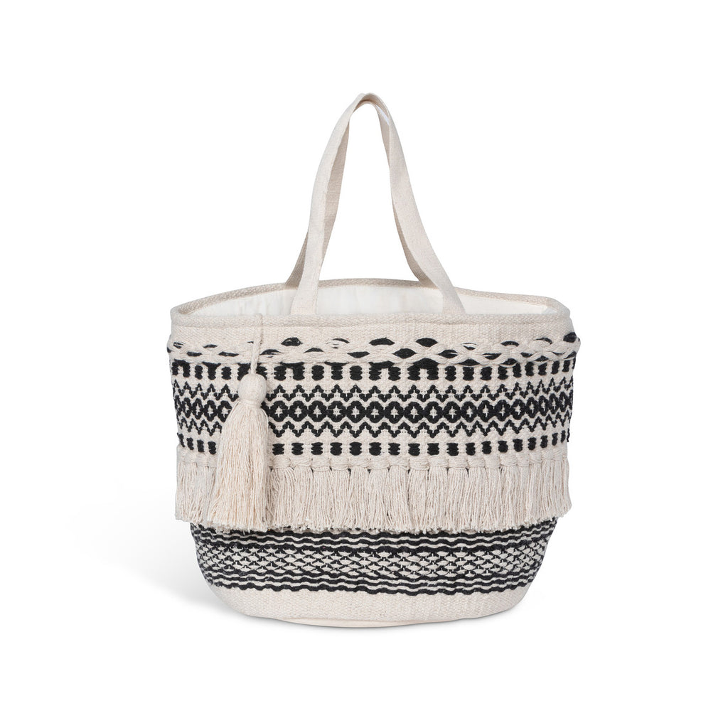 Janis Fringe Cotton Basket - Bombay Mercantile