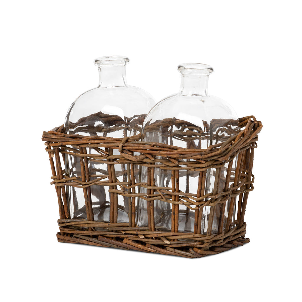 Double Willow Tonic Bottle Vase - Bombay Mercantile