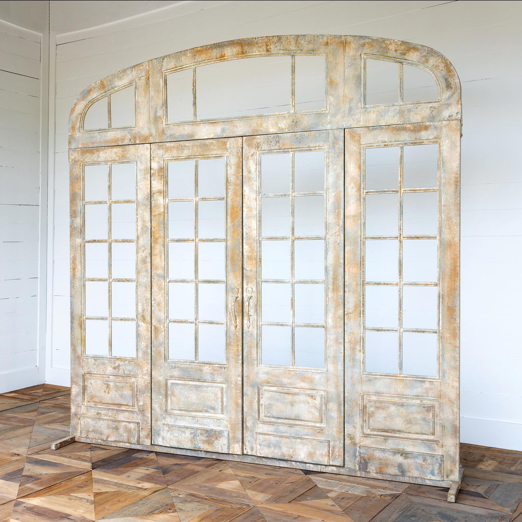Metal French Door with Top and Side Facade - Bombay Mercantile