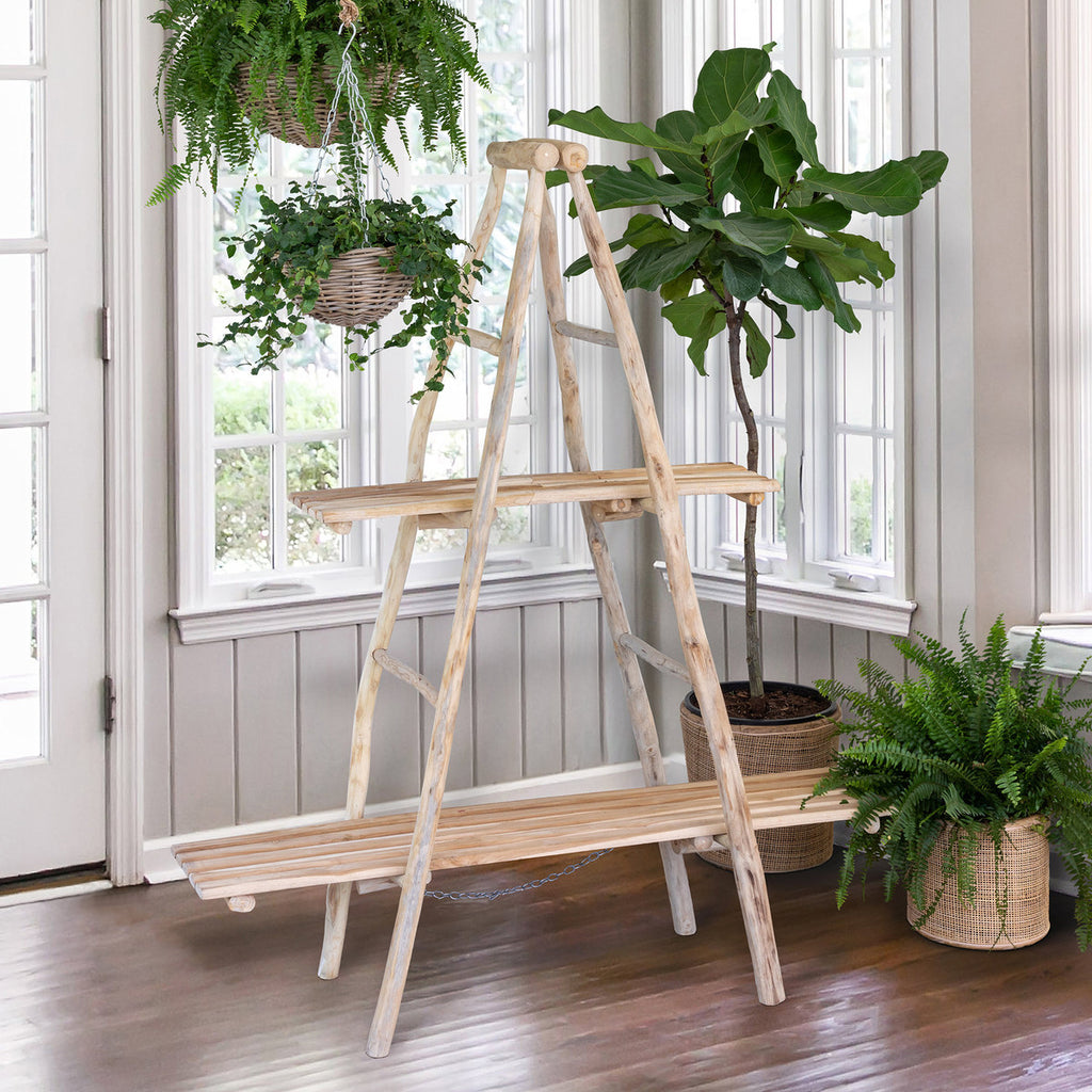 Natural Ladder Display Shelf - Bombay Mercantile