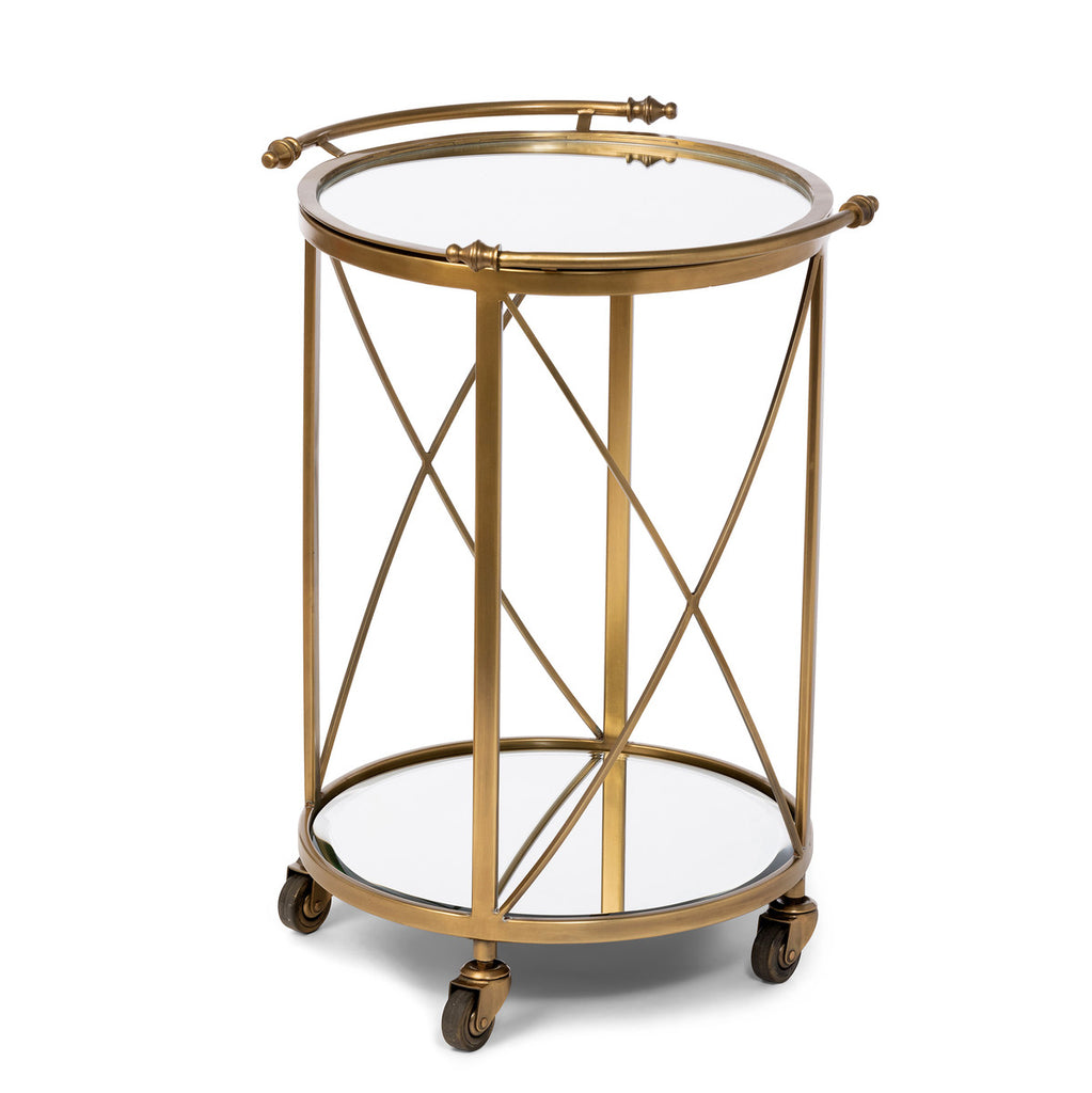 Hampton Round Tray Serving Cart - Bombay Mercantile