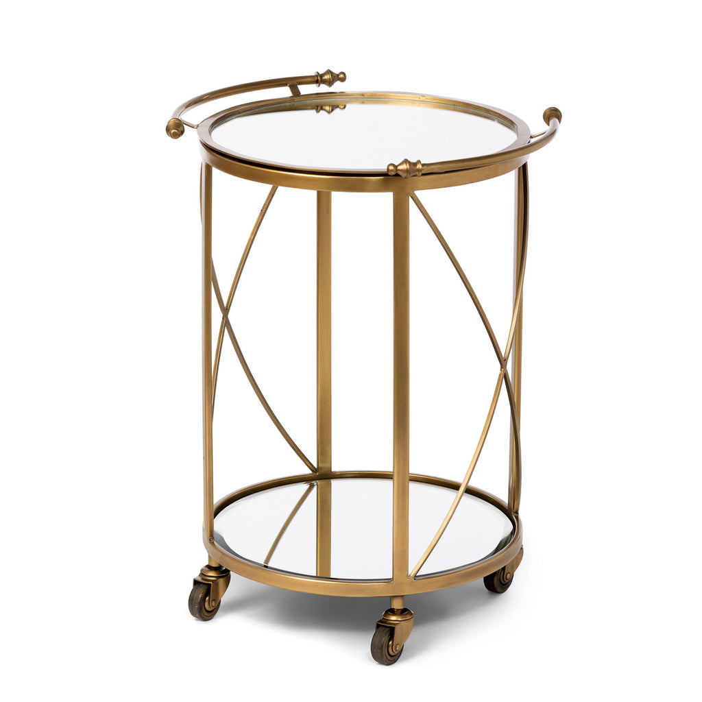 Hampton Round Tray Serving Cart - Bombay Mercantile