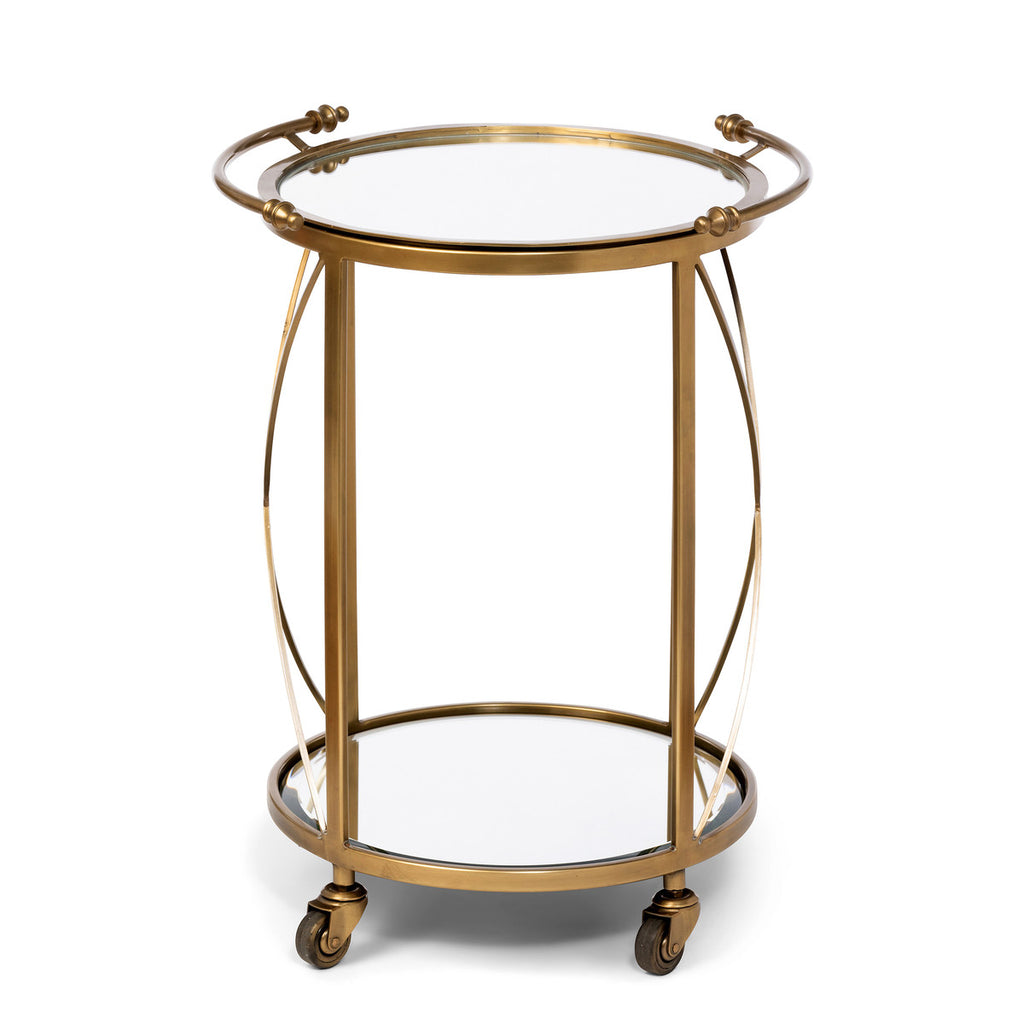 Hampton Round Tray Serving Cart - Bombay Mercantile