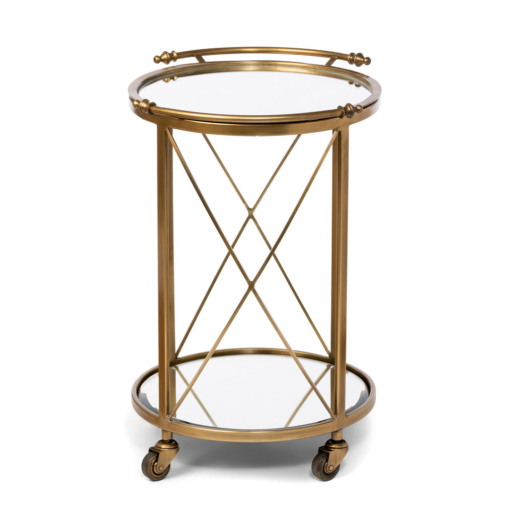 Hampton Round Tray Serving Cart - Bombay Mercantile