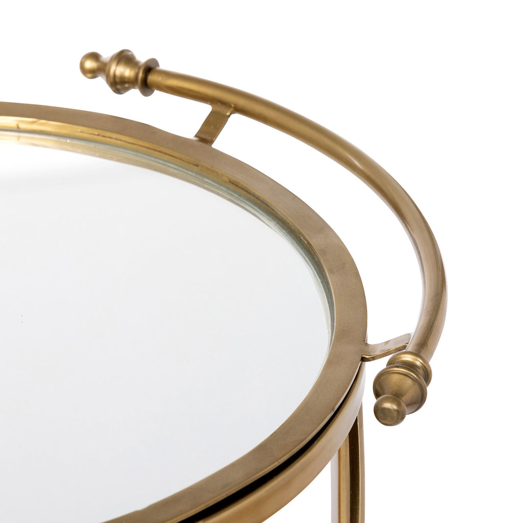 Hampton Round Tray Serving Cart - Bombay Mercantile