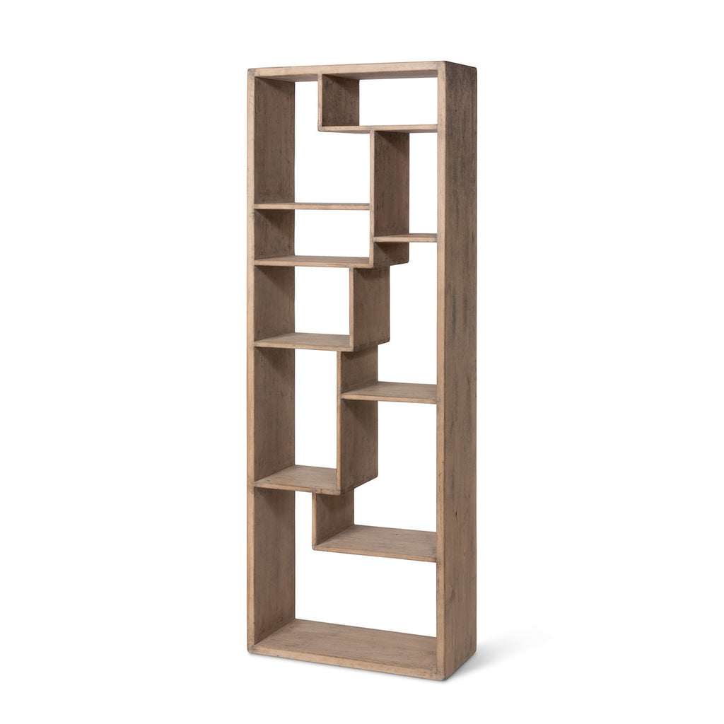 Geometric Wooden Etagere - Bombay Mercantile