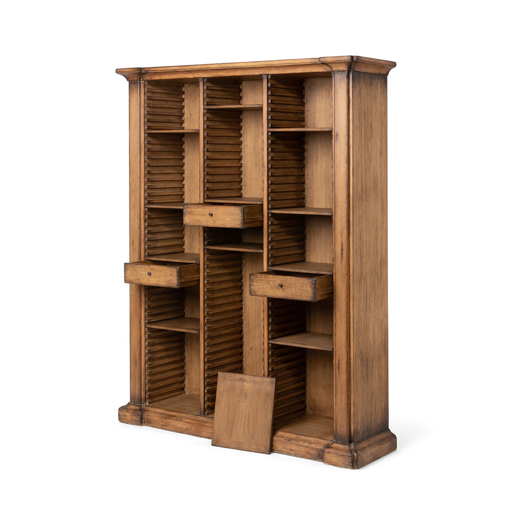 Bradley Adjustable Shelf Wooden Bookcase - Bombay Mercantile