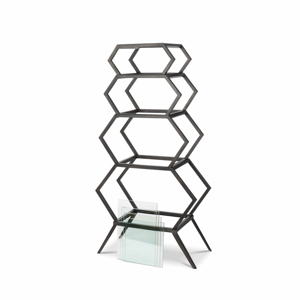 Iron Geometric Etagere - Bombay Mercantile