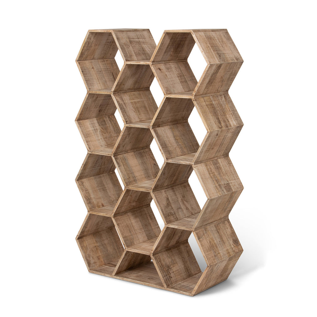 Honeycomb Wooden Etagere - Bombay Mercantile