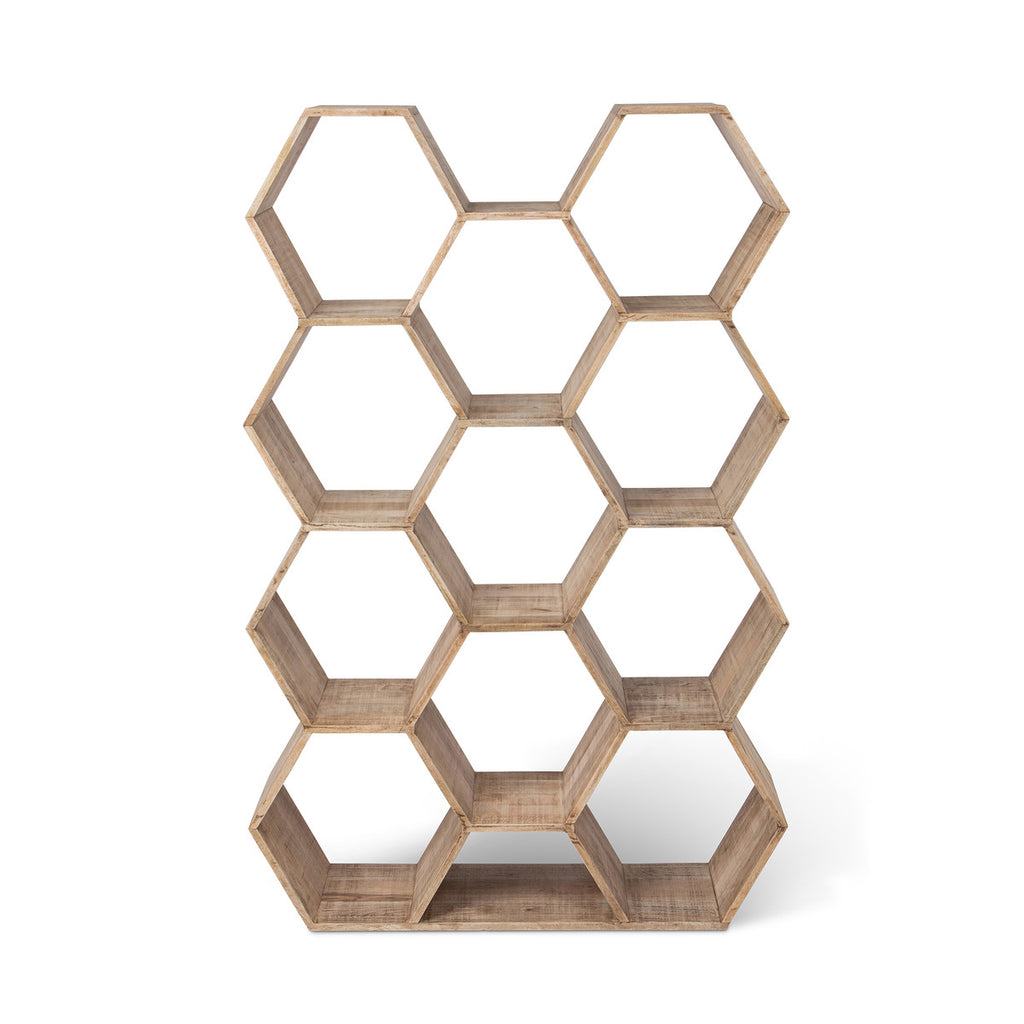 Honeycomb Wooden Etagere - Bombay Mercantile