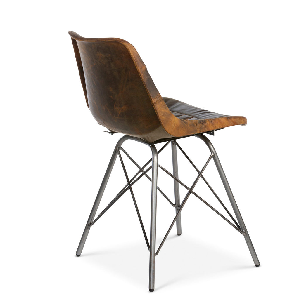 Industrial Leather Desk Chair - Bombay Mercantile