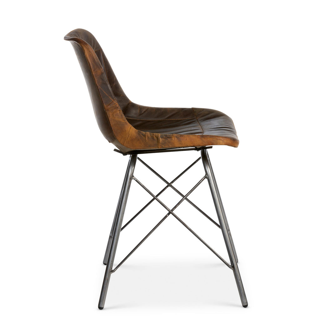 Industrial Leather Desk Chair - Bombay Mercantile