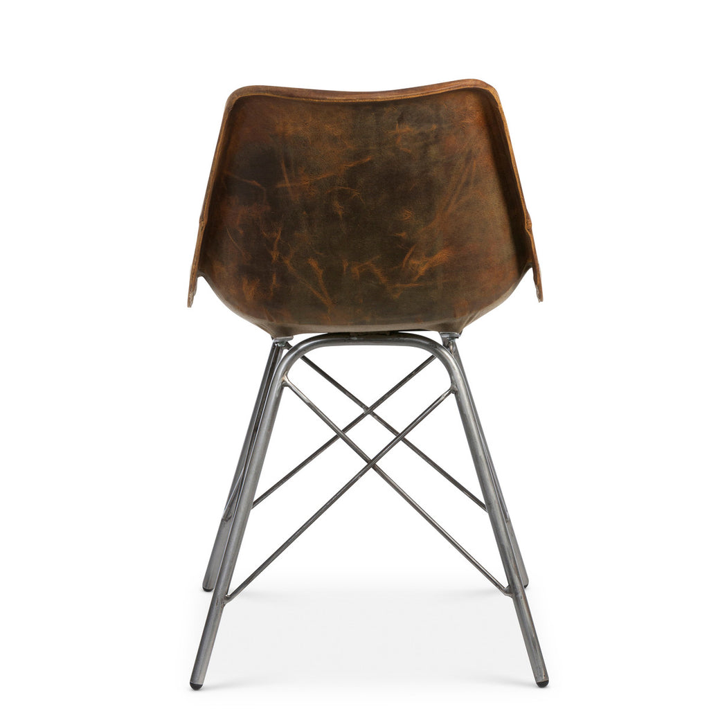 Industrial Leather Desk Chair - Bombay Mercantile