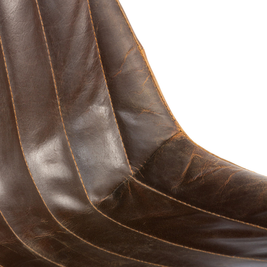 Industrial Leather Desk Chair - Bombay Mercantile