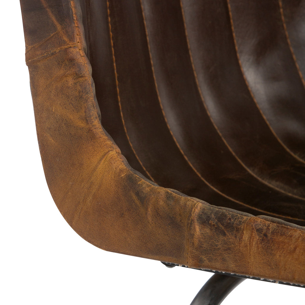 Industrial Leather Desk Chair - Bombay Mercantile