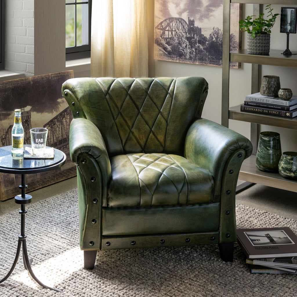 Bradford Leather Armchair - Bombay Mercantile