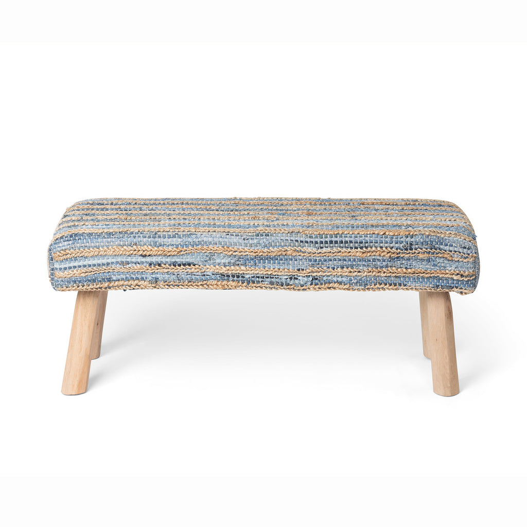 Hemp and Recycled Denim Bench - Bombay Mercantile